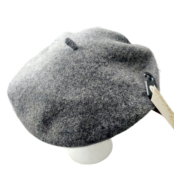 Wool Beret Gray Beanie Cap Hat Preppy Hipster NEW with Tags - Picture 4 of 9